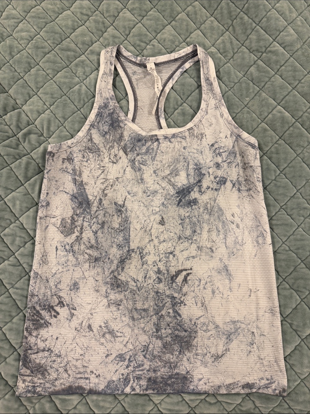 Lululemon Women’s Gray Marble-Print Racerback Tank Top 8